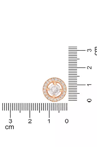 stylish latest fashion rose cubic zirconia round shape stud earrings