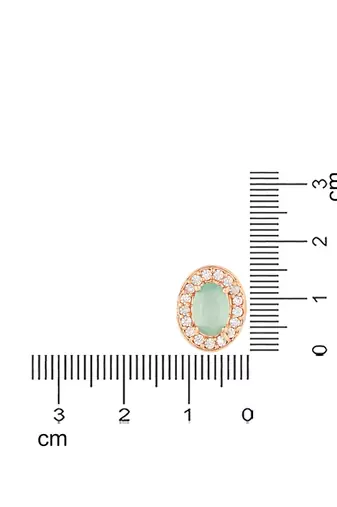 stylish latest fashion rose cz american diamond oval shape stud earrings