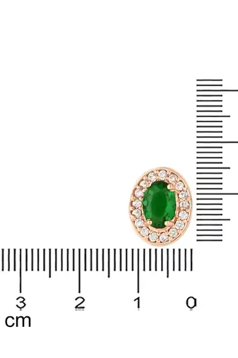 I jewels stylish latest fashion rose cz american diamond oval shape stud earrings