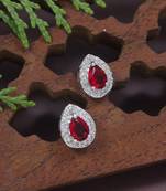 stylish latest fashion silver plated cz american diamond stud earrings