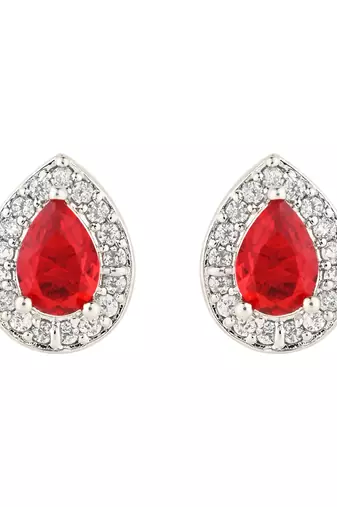 stylish latest fashion silver plated cz american diamond stud earrings