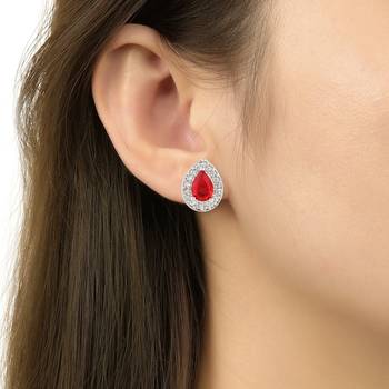 stylish latest fashion silver plated cz american diamond stud earrings 4
