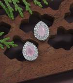 stylish latest fashion silver plated cz american diamond stud earrings