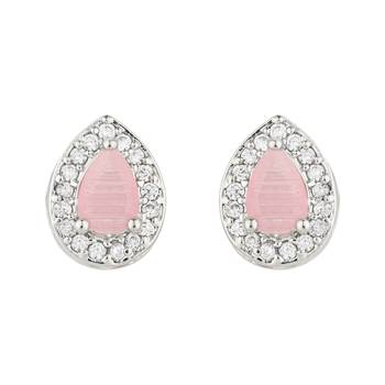stylish latest fashion silver plated cz american diamond stud earrings 2