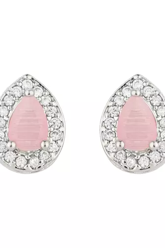 stylish latest fashion silver plated cz american diamond stud earrings