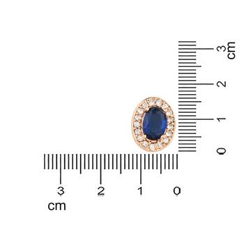 stylish latest fashion rose cz american diamond oval shape stud earrings 5