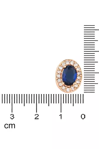 stylish latest fashion rose cz american diamond oval shape stud earrings