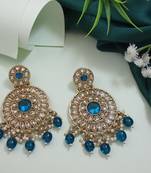 traditional handcrafted kundan pearl floral design earrings
