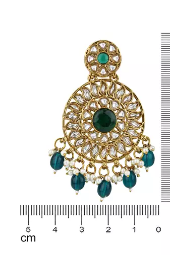traditional handcrafted kundan pearl floral design earrings