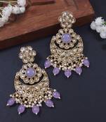 traditional handcrafted kundan pearl floral design earrings