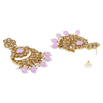 traditional handcrafted kundan pearl floral design earrings 3