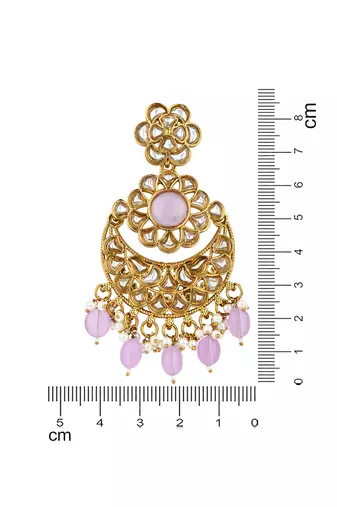traditional handcrafted kundan pearl floral design earrings
