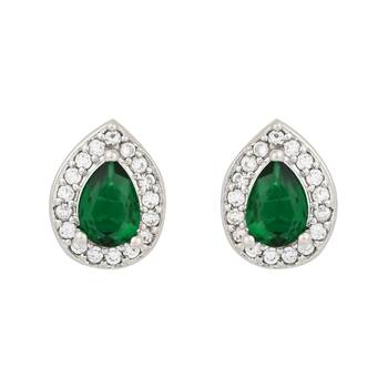 stylish latest fashion silver plated cz american diamond stud earrings 2