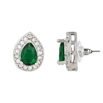 stylish latest fashion silver plated cz american diamond stud earrings 3