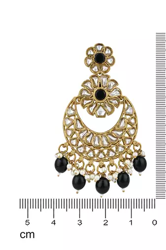 traditional handcrafted kundan pearl floral design earrings