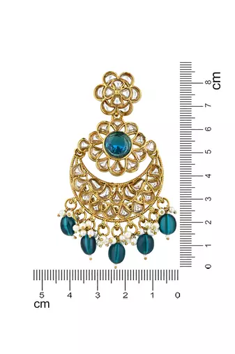 traditional handcrafted kundan pearl floral design earrings