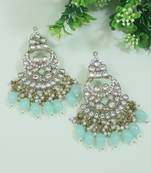 traditional kundan pearl chandbali earrings
