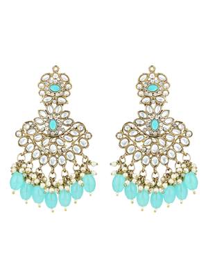 traditional kundan pearl chandbali earrings 2