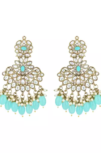 traditional kundan pearl chandbali earrings