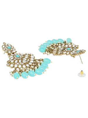 traditional kundan pearl chandbali earrings 3