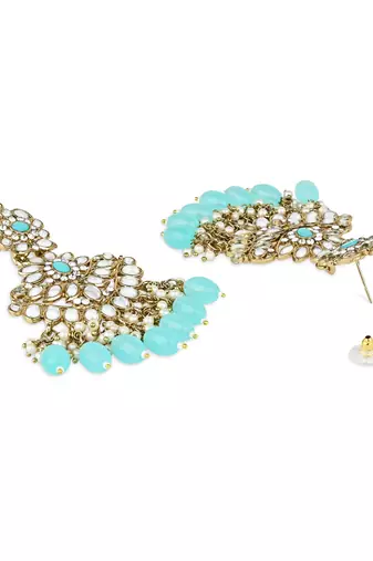 traditional kundan pearl chandbali earrings