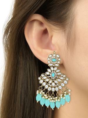traditional kundan pearl chandbali earrings 4