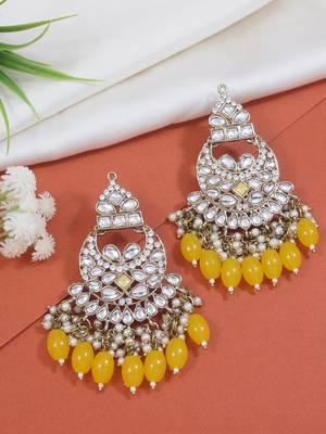 traditional kundan pearl chandbali earrings 1