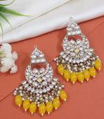 traditional kundan pearl chandbali earrings
