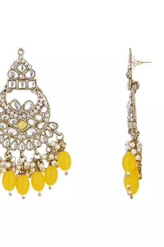 traditional kundan pearl chandbali earrings