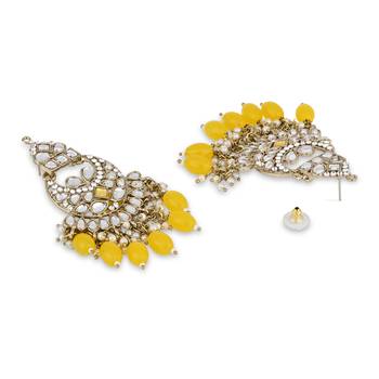 traditional kundan pearl chandbali earrings 3