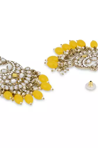 traditional kundan pearl chandbali earrings