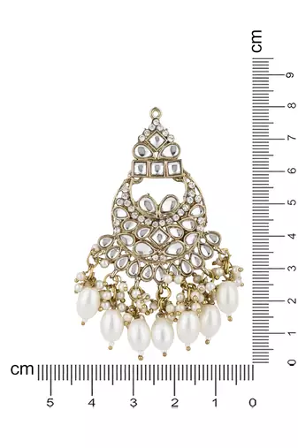 traditional kundan pearl chandbali earrings