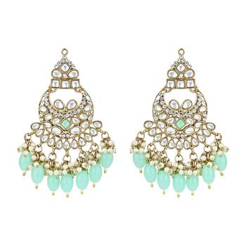 traditional kundan pearl chandbali earrings 2