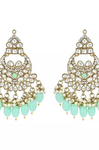 traditional kundan pearl chandbali earrings