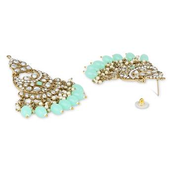 traditional kundan pearl chandbali earrings 3