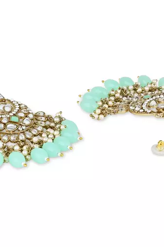 traditional kundan pearl chandbali earrings