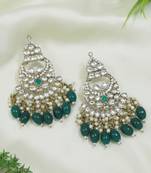 traditional kundan pearl chandbali earrings