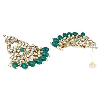 traditional kundan pearl chandbali earrings 3