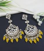 traditional kundan pearl handcrafted dangle chandbali earrings ethnic jewellery