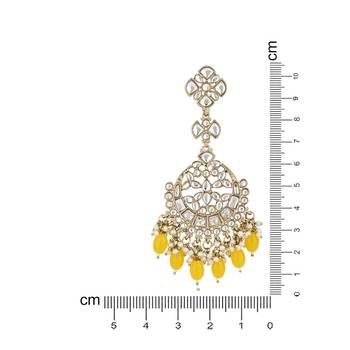 traditional kundan pearl handcrafted dangle chandbali earrings ethnic jewellery 5