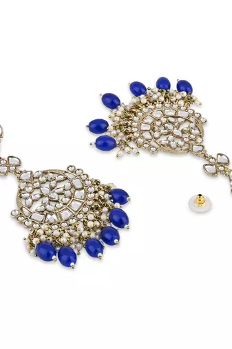 traditional kundan pearl handcrafted dangle chandbali earrings ethnic jewellery