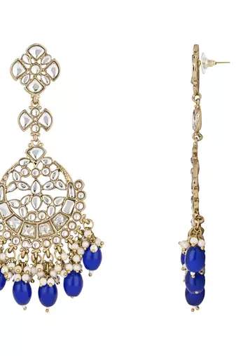 traditional kundan pearl handcrafted dangle chandbali earrings ethnic jewellery