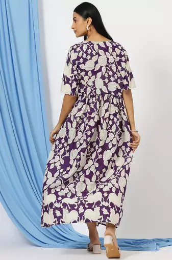 Anushil printed long kurti dress for women - a-line dress, one piece outfit