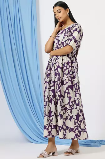 Anushil printed long kurti dress for women - a-line dress, one piece outfit