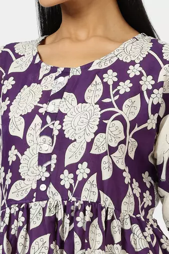 Anushil printed long kurti dress for women - a-line dress, one piece outfit