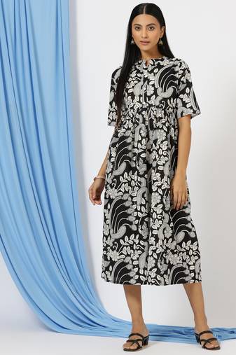 Anushil printed long kurti dress for women - a-line dress, one piece outfit
