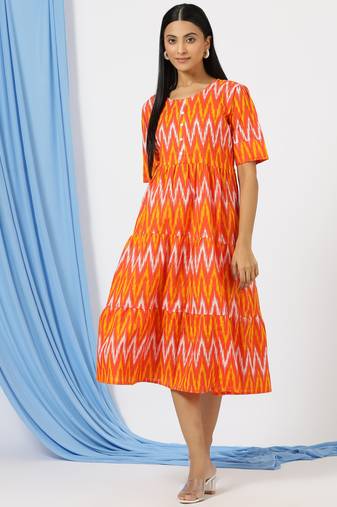 Anushil printed long kurti dress for women - a-line dress, one piece outfit