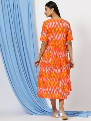 Anushil printed long kurti dress for women - a-line dress, one piece outfit 2