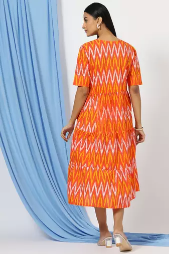 Anushil printed long kurti dress for women - a-line dress, one piece outfit