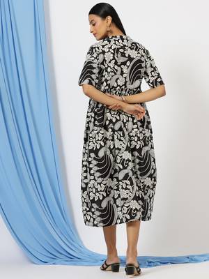 Anushil printed long kurti dress for women - a-line dress, one piece outfit 2